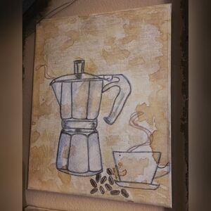 Coffee‑house charm “Morning Grind” Canvas Art One Of A Kind